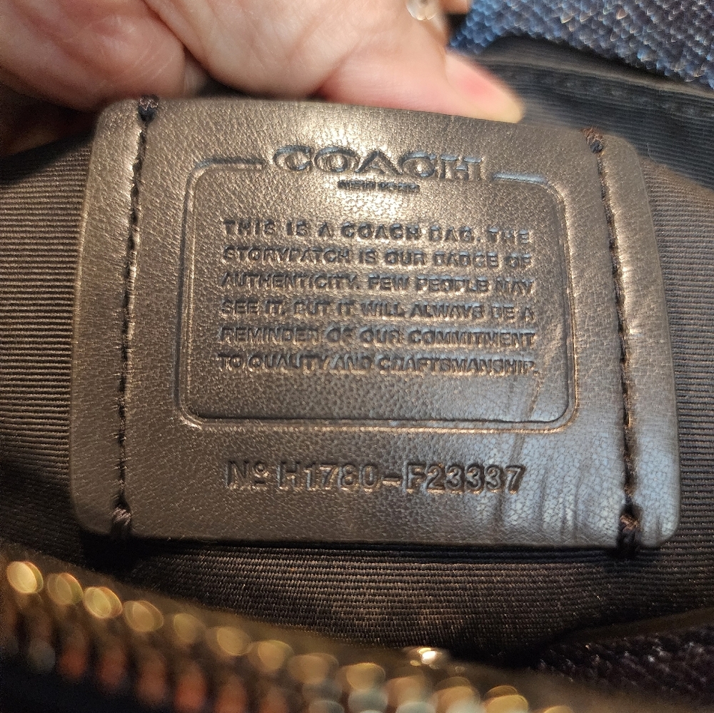 Coach Metallic Navy Blue Crossbody